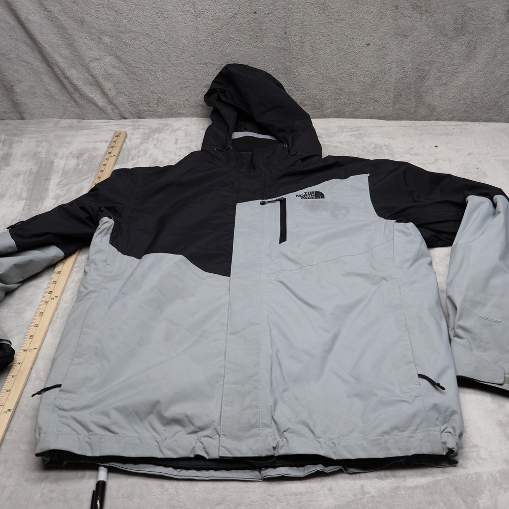 North Face Jacket Mens Large Grey Insulated Waterproof Removable Liner 3in1